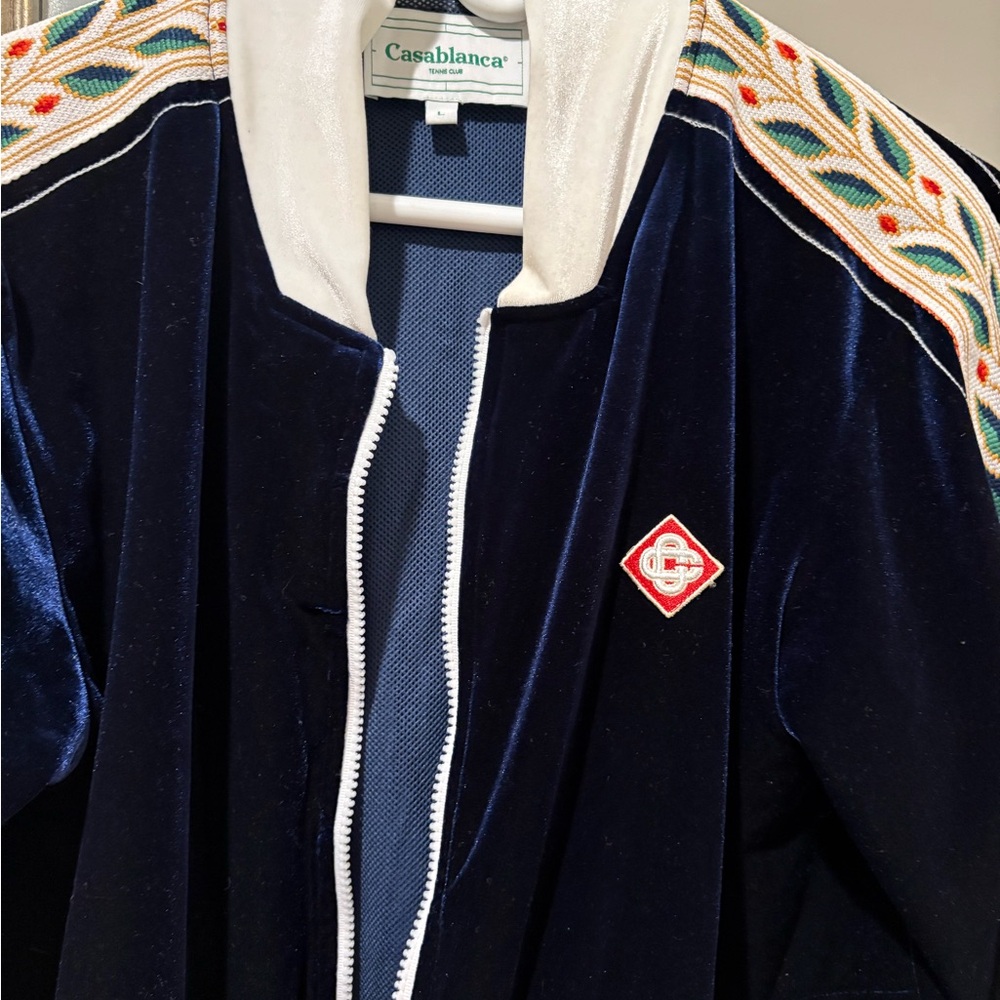 Casablanca Navy Velvet Bomber Jacket - Picture 5 of 9